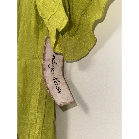 Indigo Rose lime green midi dress L(with imperfections) read description - Picture 7 of 16